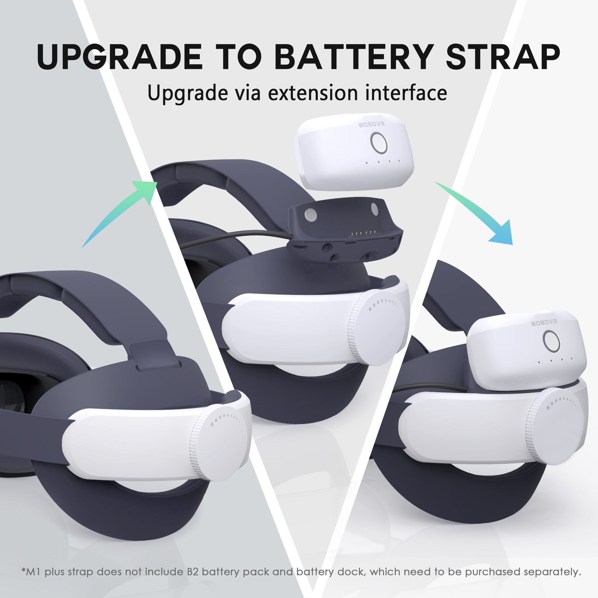 BOBOVR M1 Plus Head Strap Accessories,Compatible with Quest 2,Elite Strap for Enhanced Support and Lightweight Design,Replaceable Honeycomb Anti-Skid Pad