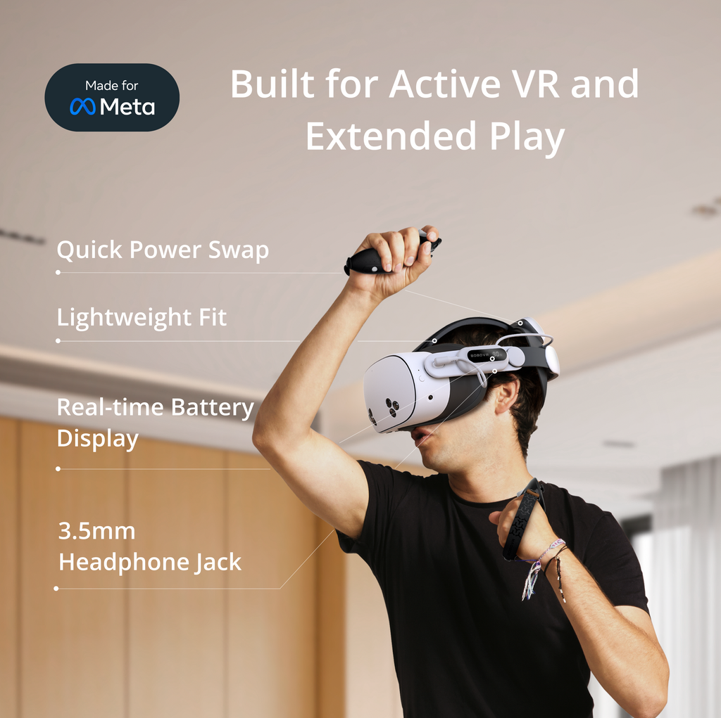 BOBOVR E3 Pro Battery Strap for Quest 3 & 3S - Elite battery strap