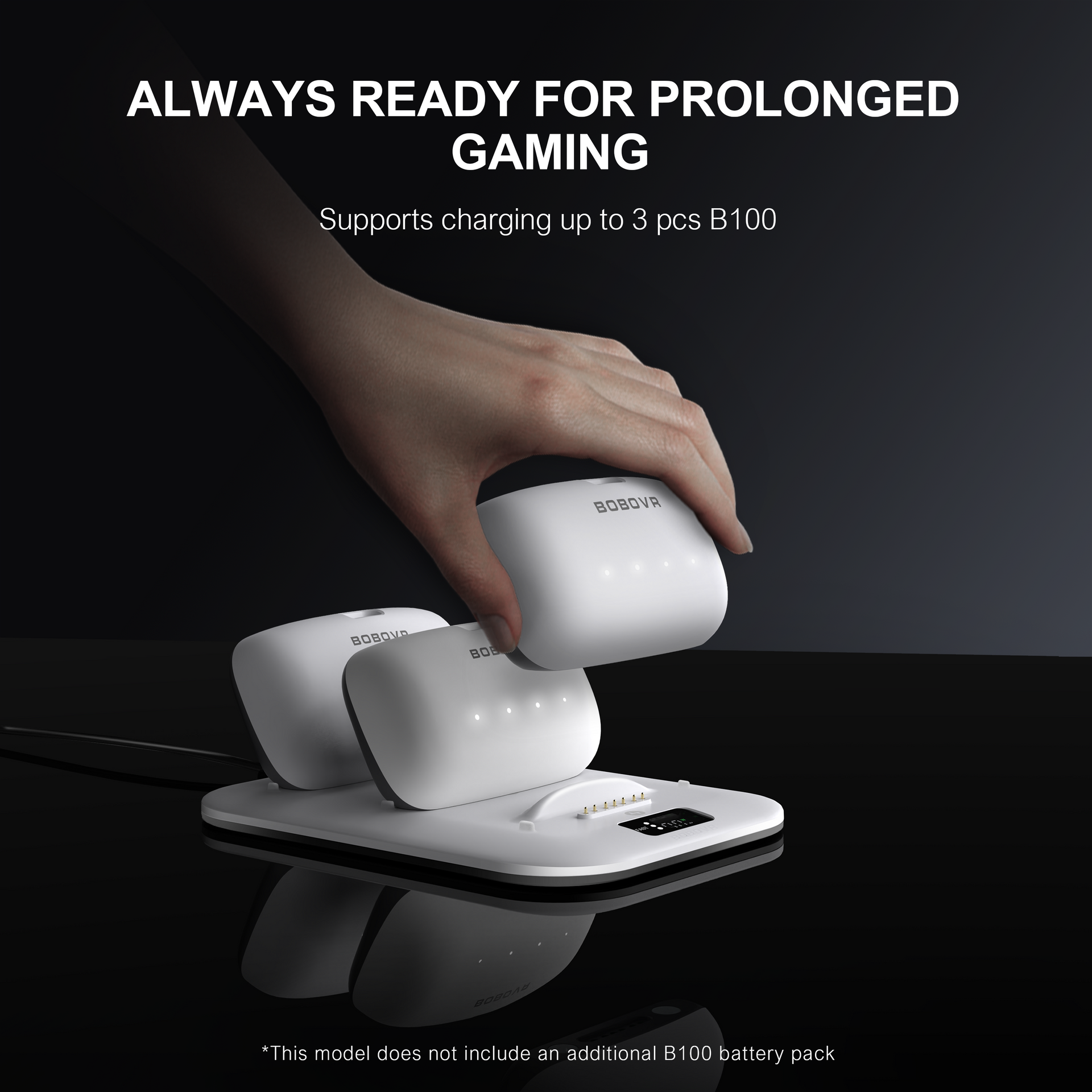 BOBOVR BD3 Charging Dock, Providing Fast Charging for 3*B100, 30W Power, 0-80% in Just 1 Hour