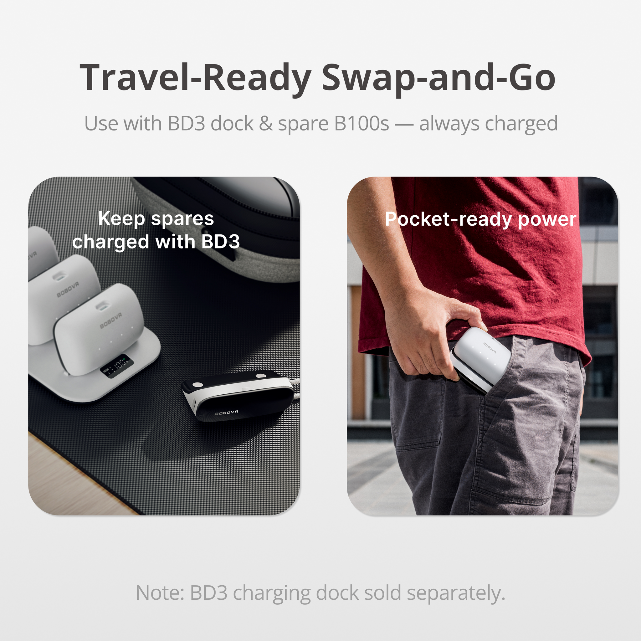 BOBOVR PD100 Two-in-One Charging Dock & Power Bank