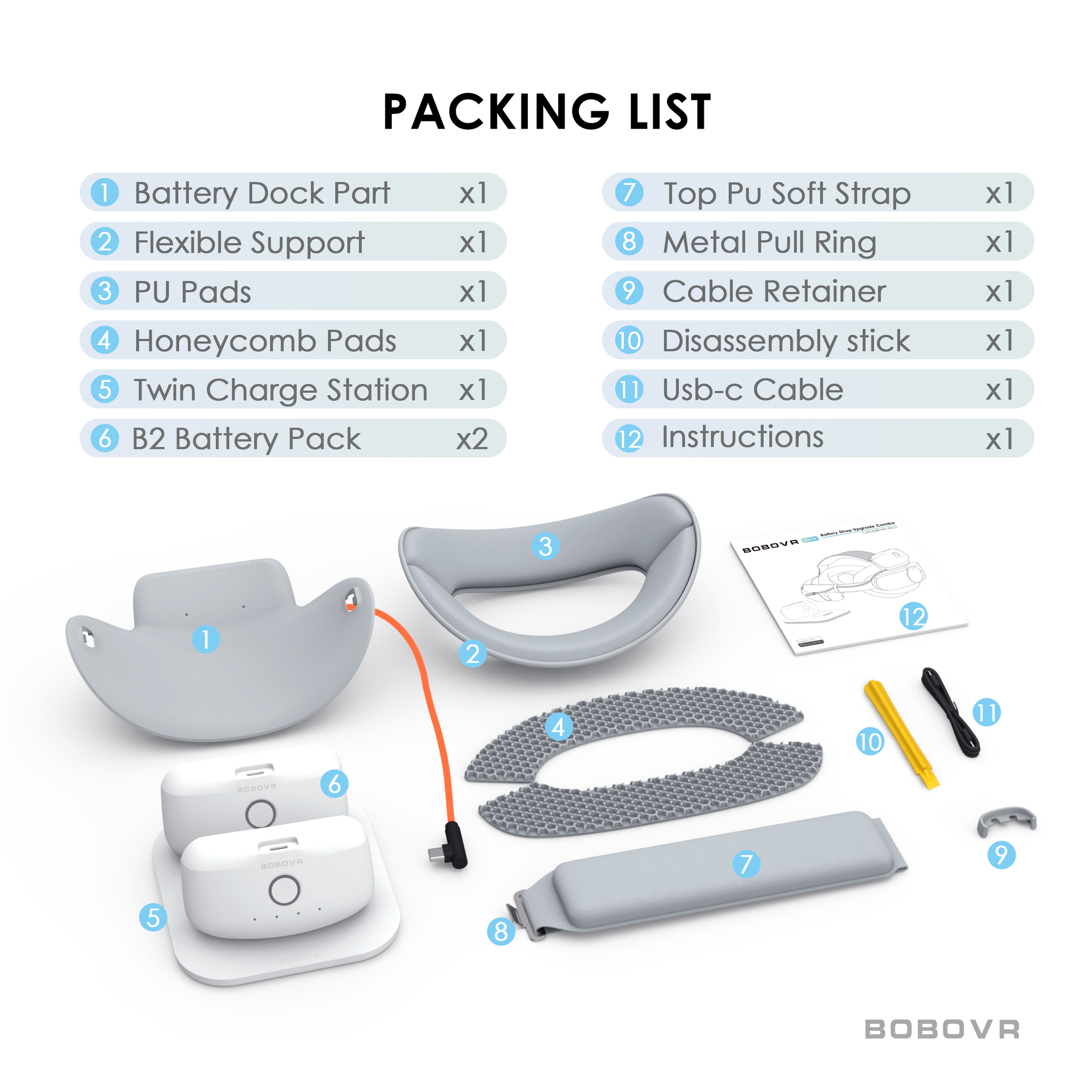 BOBOVR P4 Head Strap Twin Battery Combo - For PICO 4 BOBOVR P4 Head Strap Twin Battery Combo - For PICO 4