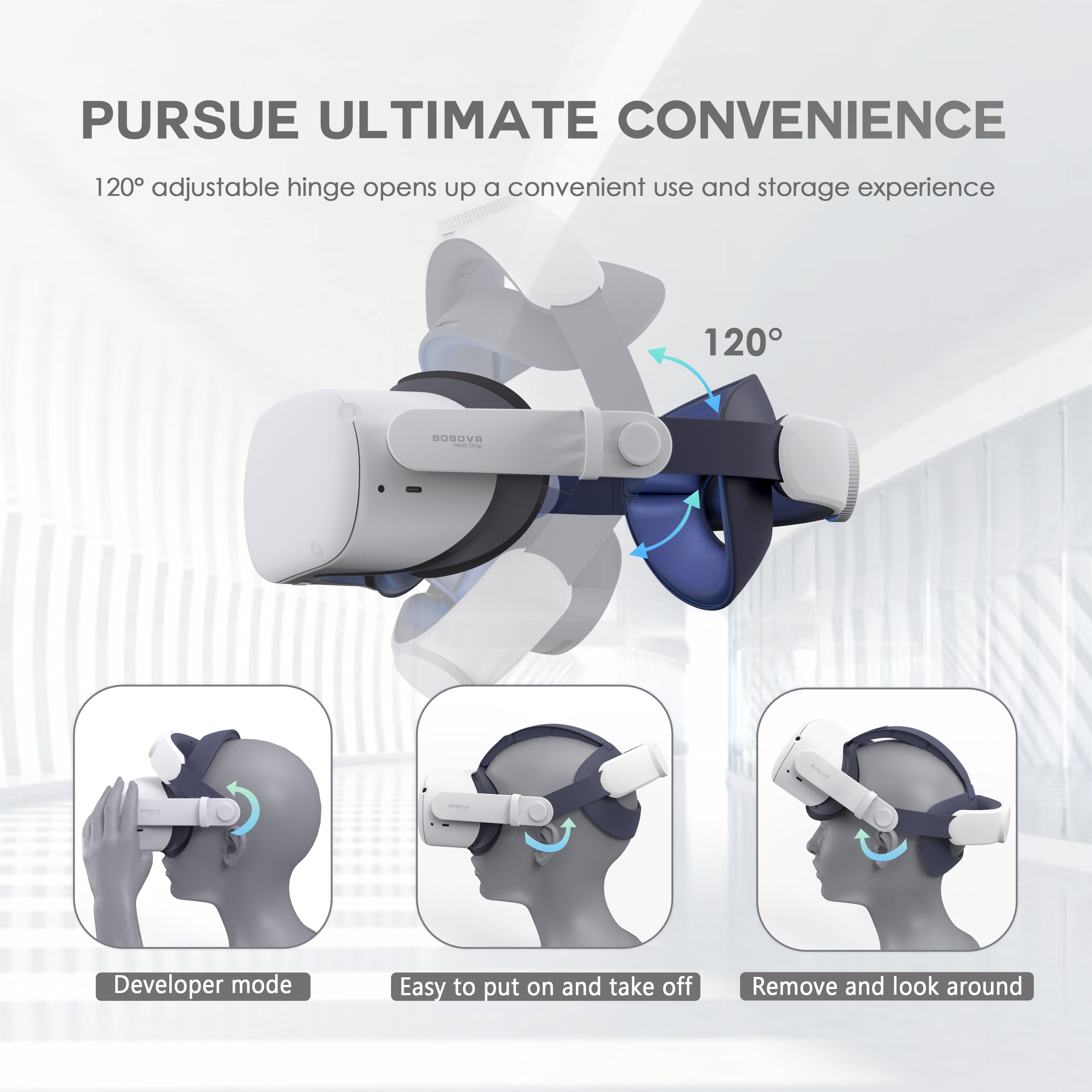 BOBOVR M1 Plus Head Strap Accessories,Compatible with Quest 2,Elite Strap for Enhanced Support and Lightweight Design,Replaceable Honeycomb Anti-Skid