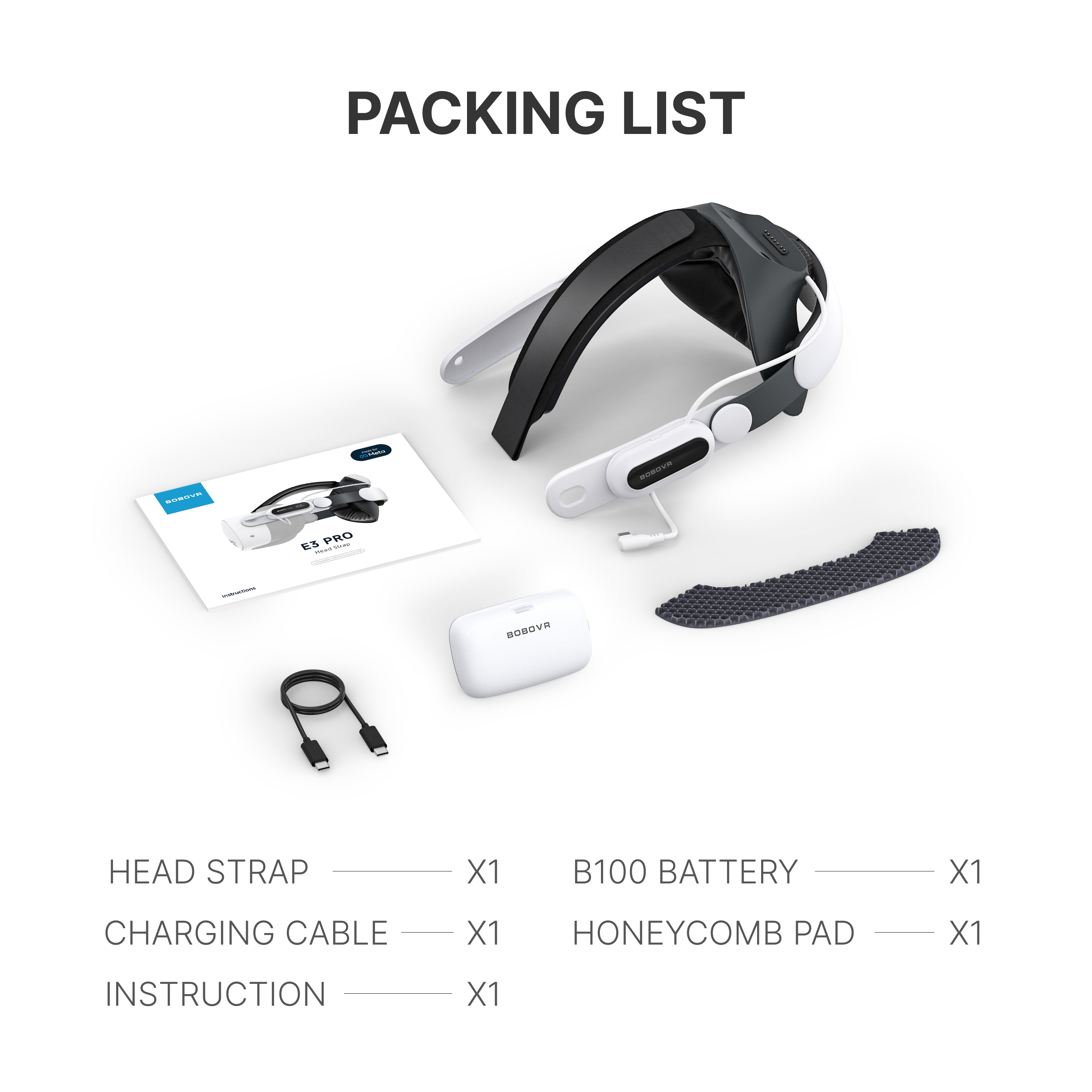Pro BOBOVR Quest Strap S3 Meta Battery Head for 0 3S & Pack VR 