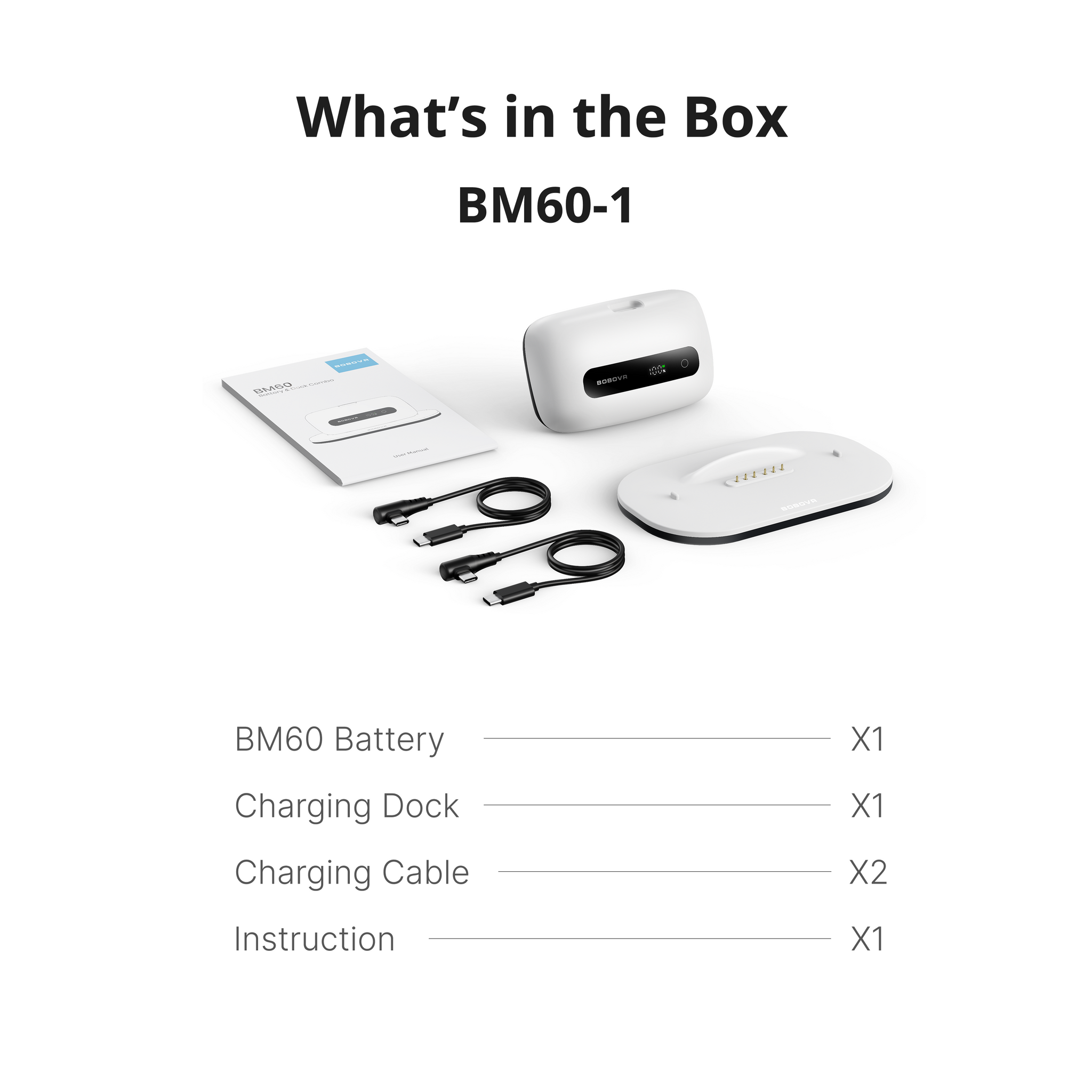 BOBOVR BM60-1/BM60-2 Battery & Charging Dock Combo